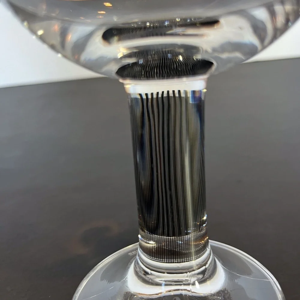 Rare Vintage Thomas Germany, Colonna Graphic Black Stem Crystal Wine Glasses